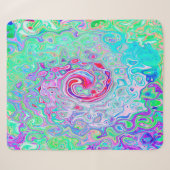 Couverture Sherpa Super Abstrait rose rétro et vert (Devant (Horizontal))