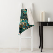 Couverture Sherpa Super Luxe Turquoise & Or (En situation)