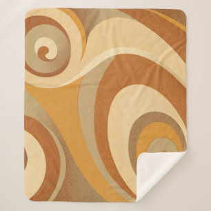 Couverture Sherpa Super Orange Or Brown Mid Century Moderne Moyen