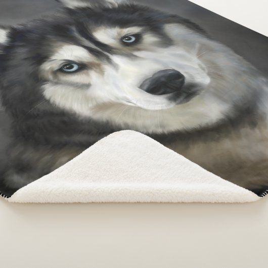 Couverture Sherpa Superbe Husky Sibérien Sherpa Blanket (3/4)