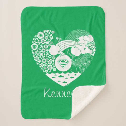 Couverture Sherpa Supergirl Floral Peace Heart Graphisme (Devant)