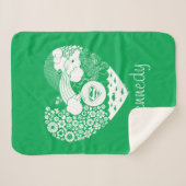 Couverture Sherpa Supergirl Floral Peace Heart Graphisme (Devant (Horizontal))