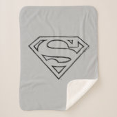 Couverture Sherpa Superman S-Shield | Logo Simple Black Outline (Devant)