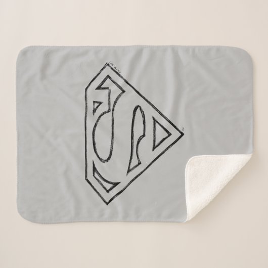 Couverture Sherpa Superman S-Shield | Logo Simple Black Outline (Devant (Horizontal))