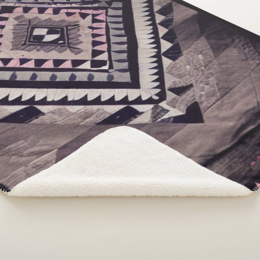 Couverture Sherpa Surface composée gris et rose aztèque (3/4)