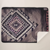 Couverture Sherpa Surface composée gris et rose aztèque (Devant (Horizontal))