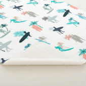Couverture Sherpa Surfers and Palm Trees Pattern (3/4)