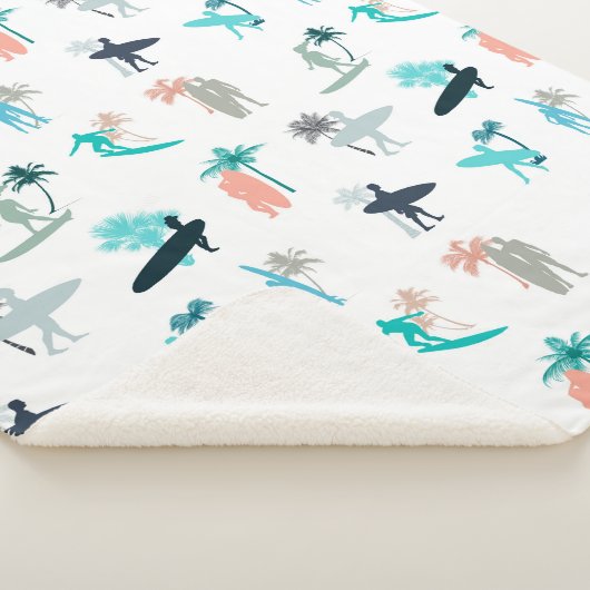 Couverture Sherpa Surfers and Palm Trees Pattern (3/4)