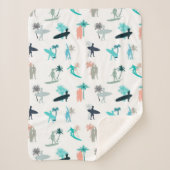 Couverture Sherpa Surfers and Palm Trees Pattern (Devant)