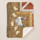 Couverture Sherpa Sussex Chicken Mama Hen et Chicks (Devant)