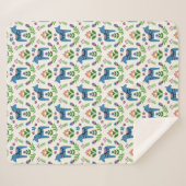 Couverture Sherpa Swedish Dala Horses Blue (Devant (Horizontal))