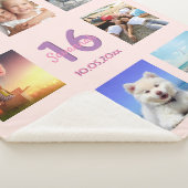 Couverture Sherpa Sweet 16 blush rose or nom photo collage (3/4)