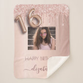 Couverture Sherpa Sweet 16 photo blush rose rose rose parties scinti (Devant)