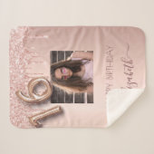 Couverture Sherpa Sweet 16 photo blush rose rose rose parties scinti (Devant (Horizontal))