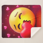 Couverture Sherpa Sweet Kiss Heart Emoji (Devant (Horizontal))