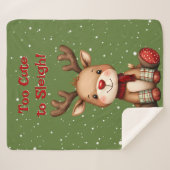 Couverture Sherpa Sweet Reindeer Pair in Holiday Snowfall (Devant (Horizontal))
