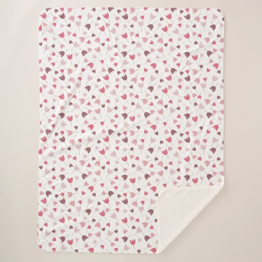 Couverture Sherpa Sweet Simple Tulip Motif rose - Toutes les directi (Devant)
