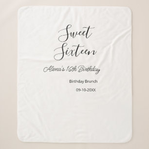Couverture Sherpa Sweet sixteen anniversaire brunch 16e anniversaire