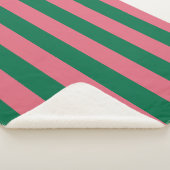 Couverture Sherpa Sweetheart Rose Pickle Rayure Verte (3/4)