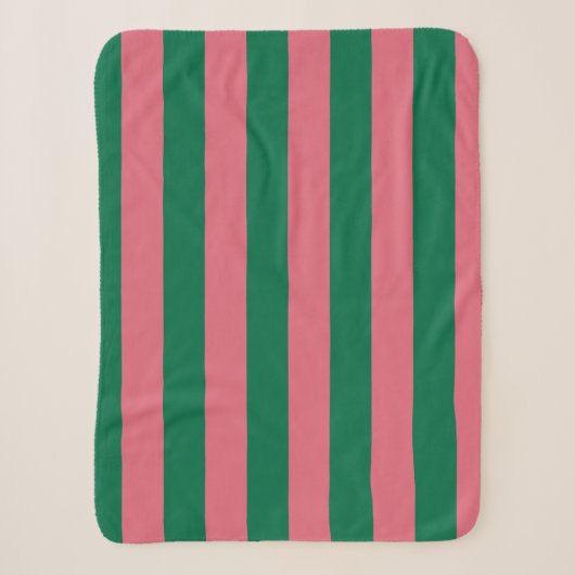 Couverture Sherpa Sweetheart Rose Pickle Rayure Verte (Devant)