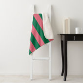 Couverture Sherpa Sweetheart Rose Pickle Rayure Verte (En situation)