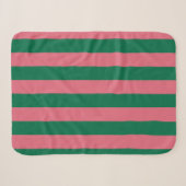 Couverture Sherpa Sweetheart Rose Pickle Rayure Verte (Devant (Horizontal))