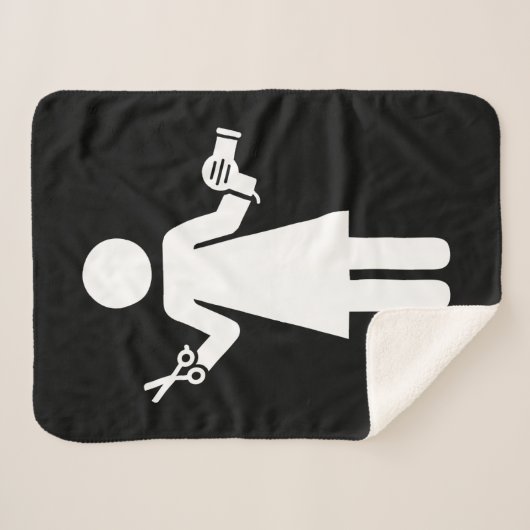 Couverture Sherpa Symbole coiffeur (Devant (Horizontal))