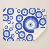 Couverture Sherpa Symbole de bonne chance de l'oeil grec Motif (Devant (Horizontal))