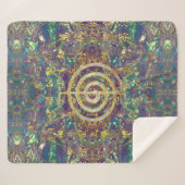 Couverture Sherpa Symbole de Choku Rei d'or et préceptes de Reiki (Devant (Horizontal))