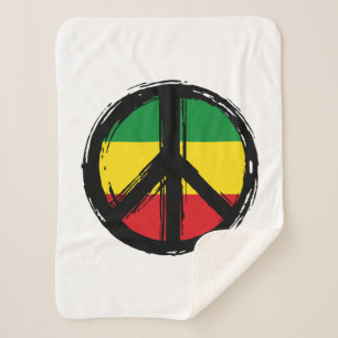 Couverture Sherpa Symbole de la Paix avec le style de aggae