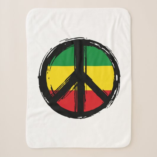 Couverture Sherpa Symbole de la Paix avec le style de aggae (Devant)