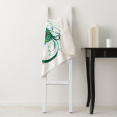 Couverture Sherpa Symbole d'infini avec plume de paon (En situation)