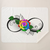 Couverture Sherpa Symbole d'infini avec Rose arc-en-ciel (Devant (Horizontal))