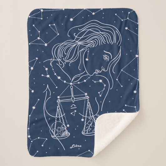 Couverture Sherpa Symbole du zodiaque Libra (Devant)