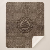 Couverture Sherpa Symbole et runes de Valknut sur le motif celtique (Devant)