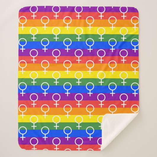 Couverture Sherpa Symbole féminin Motif arc-en-ciel (Devant)