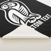 Couverture Sherpa Symbole hibou blanc (3/4)