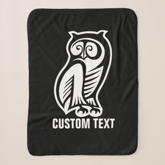 Couverture Sherpa Symbole hibou blanc (Devant)