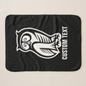 Couverture Sherpa Symbole hibou blanc (Devant (Horizontal))
