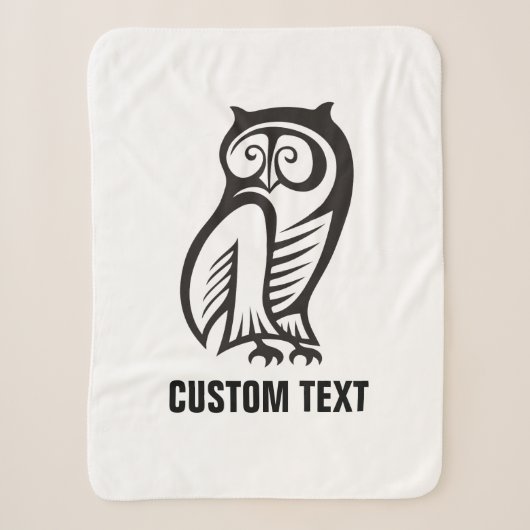 Couverture Sherpa Symbole hibou noir (Devant)