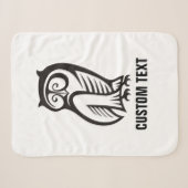 Couverture Sherpa Symbole hibou noir (Devant (Horizontal))