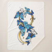 Couverture Sherpa Symbole infini de papillons Morpho bleus (Devant)