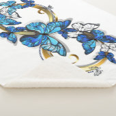 Couverture Sherpa Symbole infini de papillons Morpho bleus (3/4)