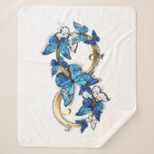 Couverture Sherpa Symbole infini de papillons Morpho bleus (Devant)