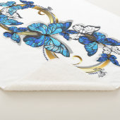 Couverture Sherpa Symbole infini de papillons Morpho bleus (3/4)
