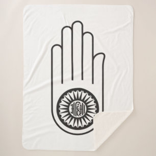 Couverture Sherpa Symbole jaïn d'Ahimsa (Main de non-violence)