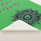 Couverture Sherpa Symbole oculaire vert foncé du Monogramme | (3/4)