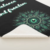 Couverture Sherpa Symbole oculaire vert foncé du Monogramme sur noir (3/4)