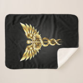 Couverture Sherpa Symbole Polygonal Or Caduceus (Devant (Horizontal))