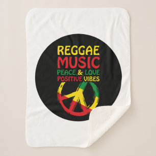 Couverture Sherpa Symbole Reggae et Paix avec citations positives